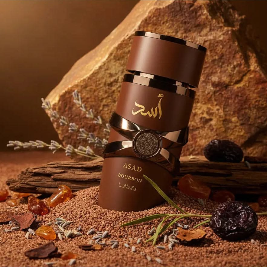 Lattafa Asad Bourbon, detalle del frasco